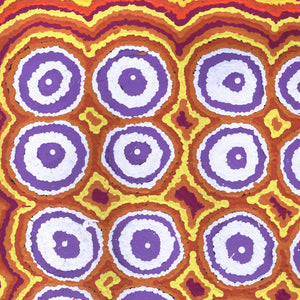 Aboriginal Art by Simone Nampijinpa Brown, Ngapa Jukurrpa (Water Dreaming) - Puyurru, 46x46cm - ART ARK®