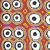 Aboriginal Artwork by Simone Nampijinpa Brown, Ngapa Jukurrpa (Water Dreaming) - Puyurru, 46x46cm