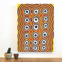 Aboriginal Artwork by Simone Nampijinpa Brown, Ngapa Jukurrpa (Water Dreaming) - Puyurru, 61x46cm