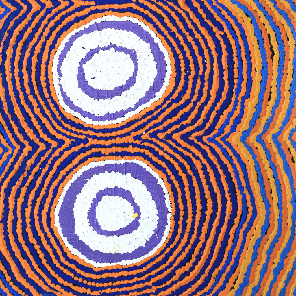 Aboriginal Artwork by Simone Nampijinpa Brown, Ngapa Jukurrpa (Water Dreaming) - Puyurru, 61x46cm