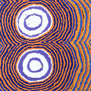 Aboriginal Artwork by Simone Nampijinpa Brown, Ngapa Jukurrpa (Water Dreaming) - Puyurru, 61x46cm - ART ARK®