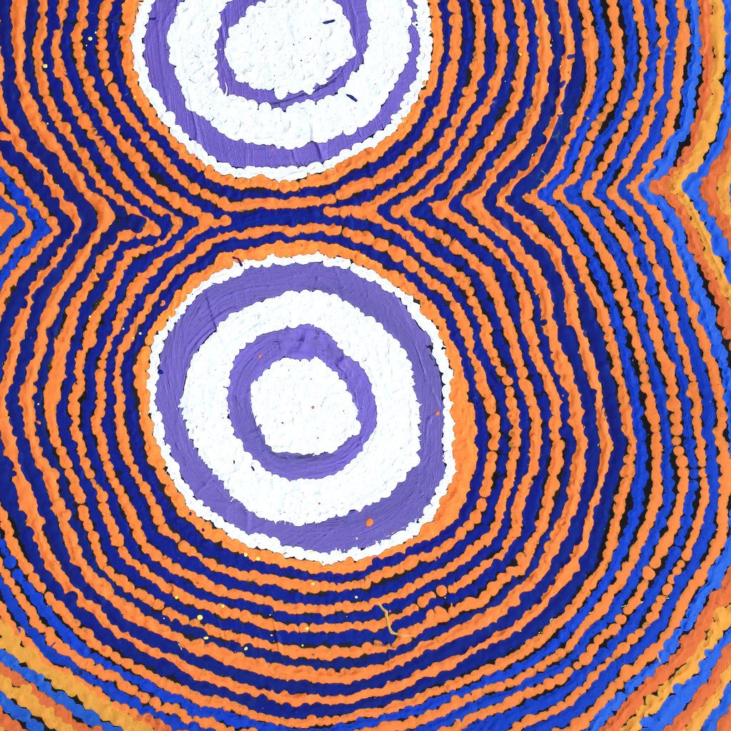 Aboriginal Artwork by Simone Nampijinpa Brown, Ngapa Jukurrpa (Water Dreaming) - Puyurru, 61x46cm