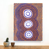 Aboriginal Artwork by Simone Nampijinpa Brown, Ngapa Jukurrpa (Water Dreaming) - Puyurru, 61x46cm