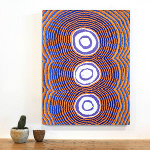 Aboriginal Art by Simone Nampijinpa Brown, Ngapa Jukurrpa (Water Dreaming) - Puyurru, 61x46cm - ART ARK®