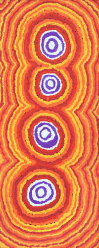 Aboriginal Artwork by Simone Nampijinpa Brown, Ngapa Jukurrpa (Water Dreaming) - Puyurru, 76x30cm