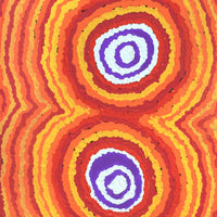 Aboriginal Artwork by Simone Nampijinpa Brown, Ngapa Jukurrpa (Water Dreaming) - Puyurru, 76x30cm