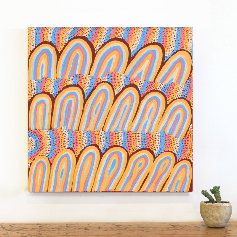 Aboriginal Artwork by Sonia Jugadai, Karrkurutinja - Lake Macdonald, 50x50cm