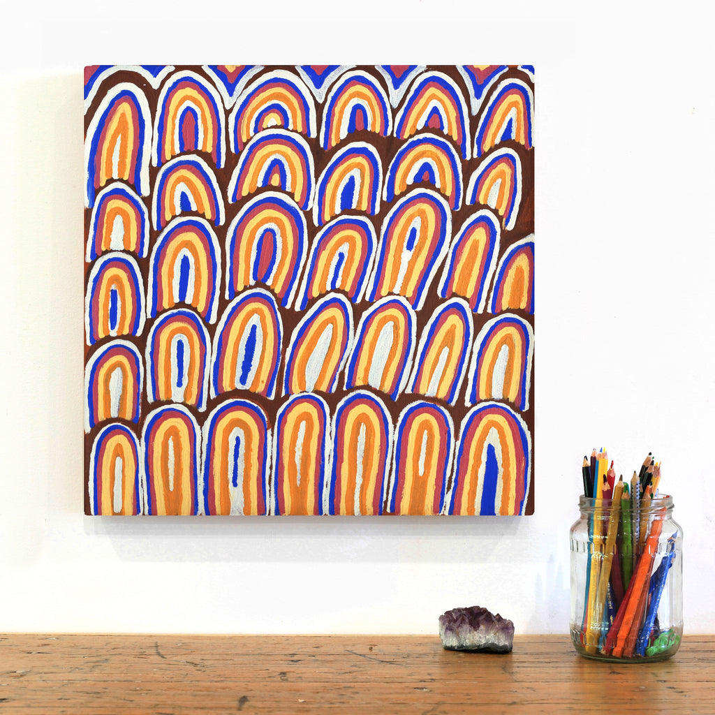 Aboriginal Artwork by Sonia Jugadai, Karrkurutinja - Lake Macdonald, 40x40cm