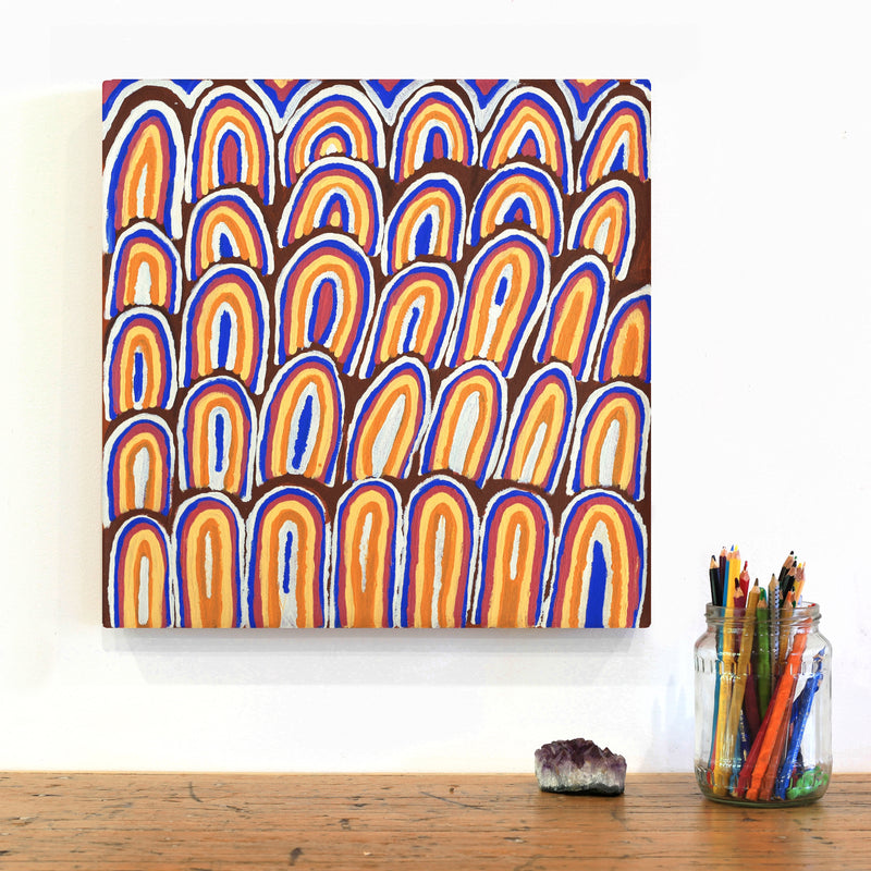 Aboriginal Artwork by Sonia Jugadai, Karrkurutinja - Lake Macdonald, 40x40cm