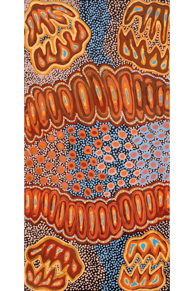 Aboriginal Artwork by Sophie Roberts, Kungkarangkalpa (Seven Sisters Story), 122x61cm