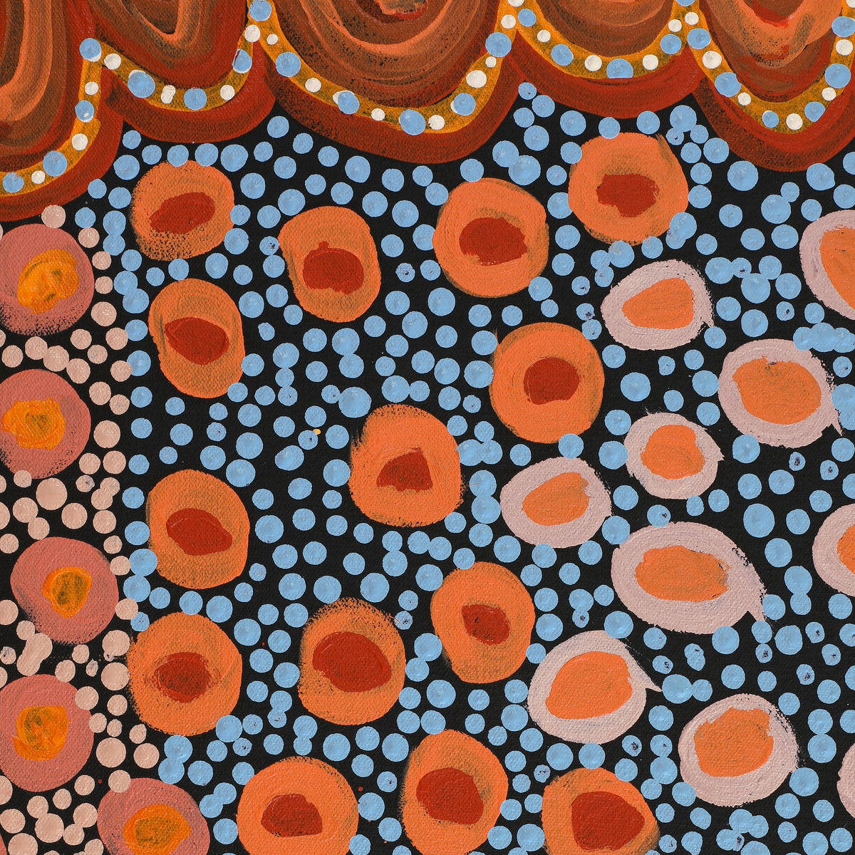 Aboriginal Art by Sophie Roberts, Kungkarangkalpa (Seven Sisters Story), 122x61cm - ART ARK®