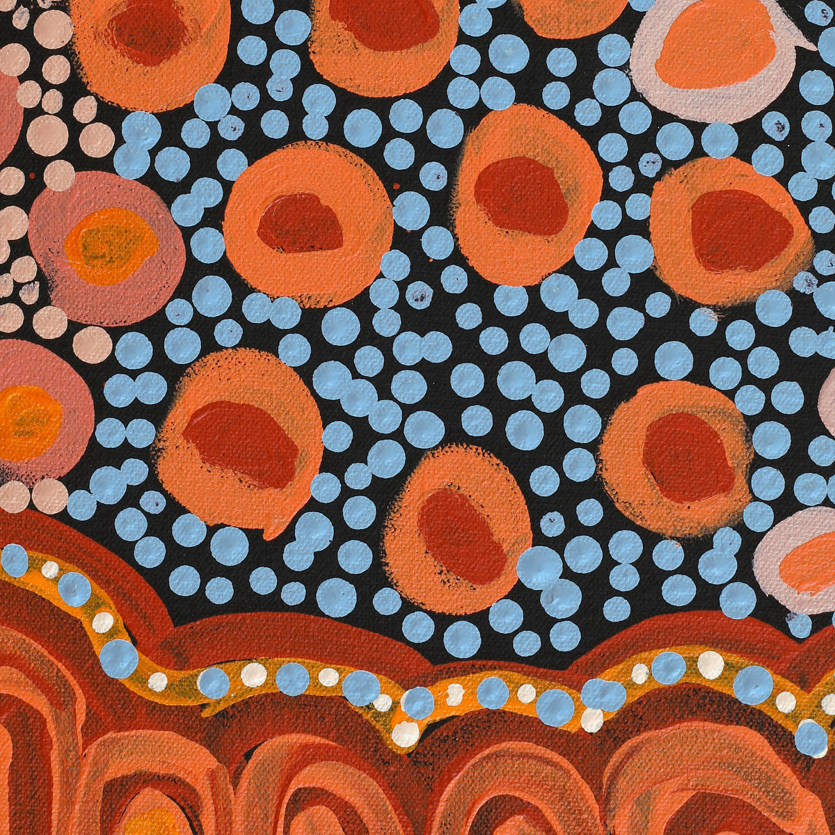 Aboriginal Art by Sophie Roberts, Kungkarangkalpa (Seven Sisters Story), 122x61cm - ART ARK®