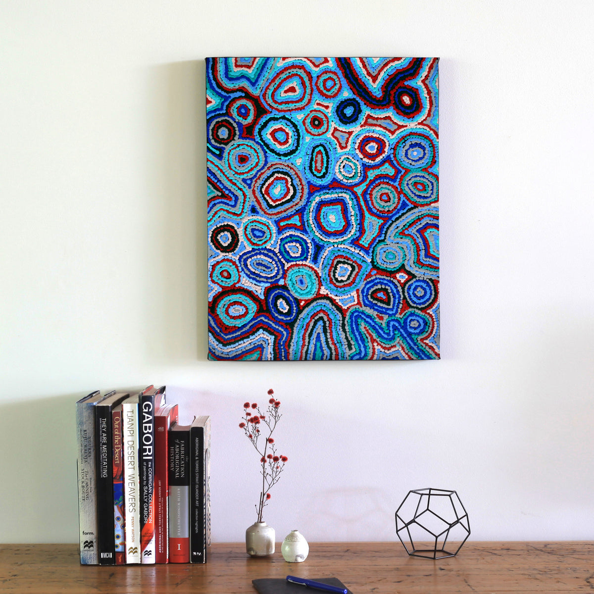 Aboriginal Artwork by Sarah Napaljarri Simms, Pikilyi Jukurrpa (Vaughan Springs Dreaming), 61x46cm