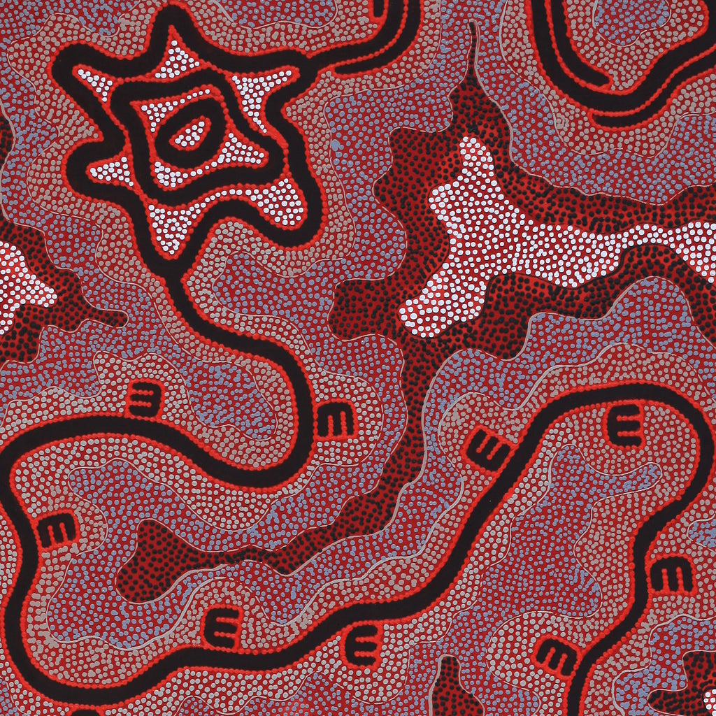 Aboriginal Artwork by Stephanie Napurrurla Nelson, Janganpa Jukurrpa (Brush-tail Possum Dreaming) - Mawurrji, 152x61cm
