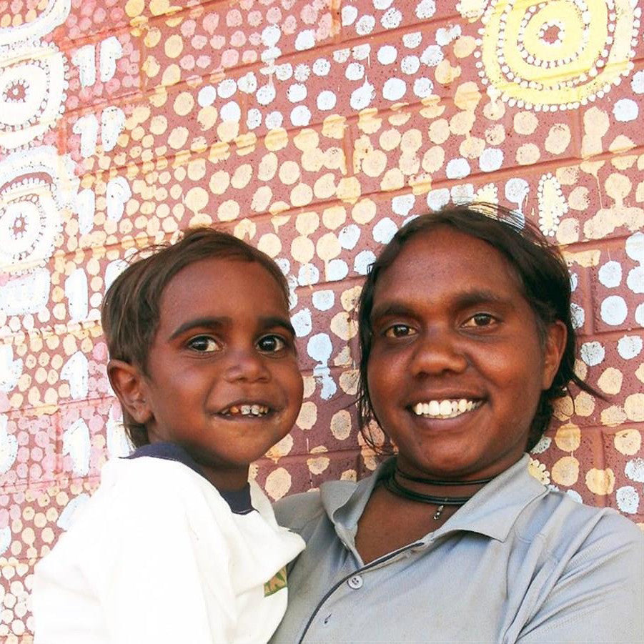 Aboriginal Artwork by Stephanie Napurrurla Nelson, Ngapa Jukurrpa, 46x46cm