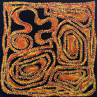 Aboriginal Artwork by Stephanie Napurrurla Nelson, Ngapa Jukurrpa, 46x46cm