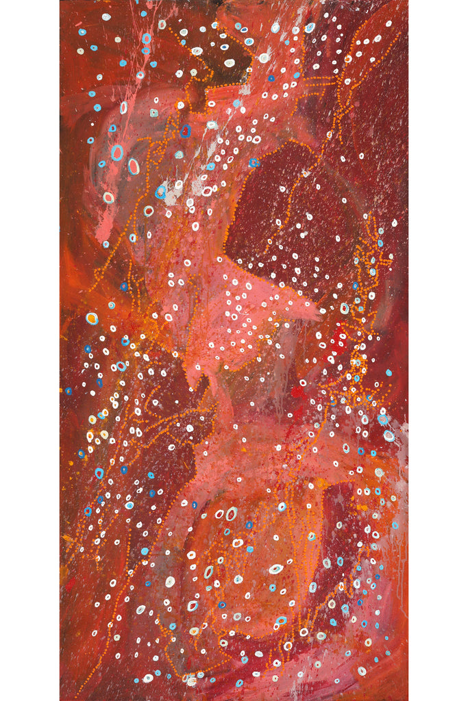 Aboriginal Artwork by Steven Jupurrurla Nelson, Janganpa Jukurrpa (Brush-tail Possum Dreaming) - Mawurrji, 183x91cm