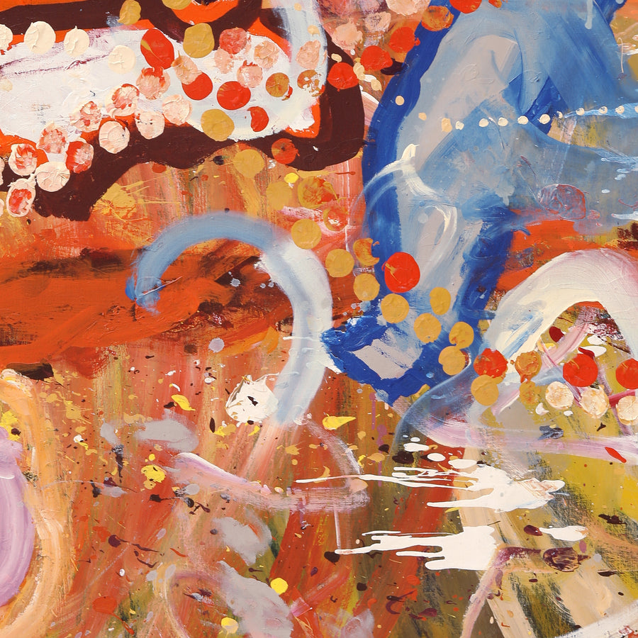 Aboriginal Artwork by Steven Jupurrurla Nelson, Janganpa Jukurrpa (Brush-tail Possum Dreaming) - Mawurrji, 183x91cm