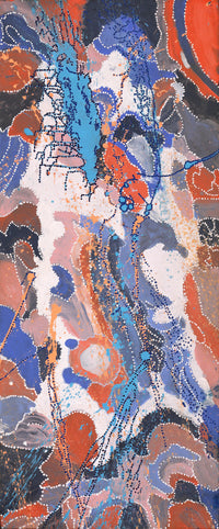 Aboriginal Artwork by Steven Jupurrurla Nelson, Janganpa Jukurrpa (Brush-tail Possum Dreaming), 183x76cm