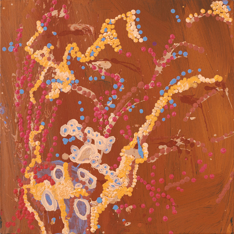 Aboriginal Artwork by Steven Jupurrurla Nelson, Janganpa Jukurrpa (Brush-tail Possum Dreaming) - Mawurrji, 30x30cm