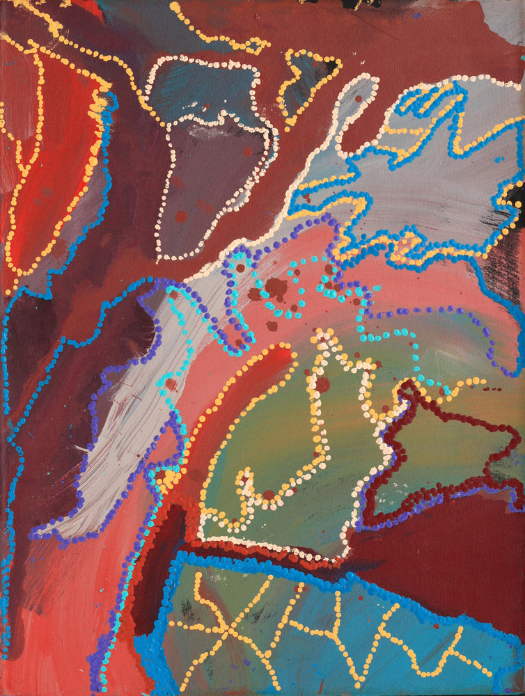 Aboriginal Artwork by Steven Jupurrurla Nelson, Janganpa Jukurrpa (Brush-tail Possum Dreaming) - Mawurrji, 61x46cm