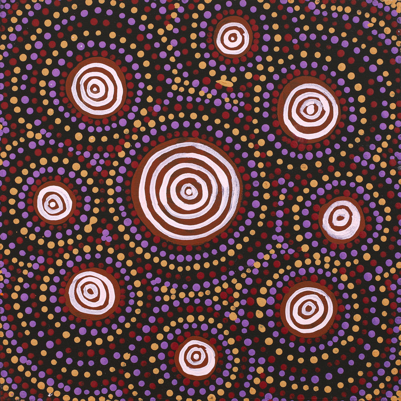 Aboriginal Artwork by Steven Jakamarra Oldfield, Warna Jukurrpa (Snake Dreaming), 30x30cm