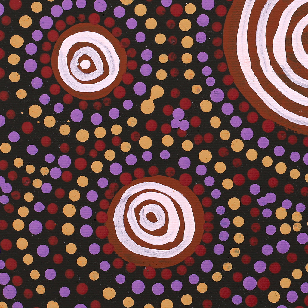 Aboriginal Artwork by Steven Jakamarra Oldfield, Warna Jukurrpa (Snake Dreaming), 30x30cm - ART ARK®