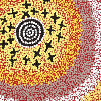 Aboriginal Artwork by Steven Jungarrayi Collins, Ngatijirri Jukurrpa (Budgerigar Dreaming), 30x30cm