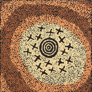 Aboriginal Artwork by Steven Jungarrayi Collins, Ngatijirri Jukurrpa (Budgerigar Dreaming), 30x30cm - ART ARK®