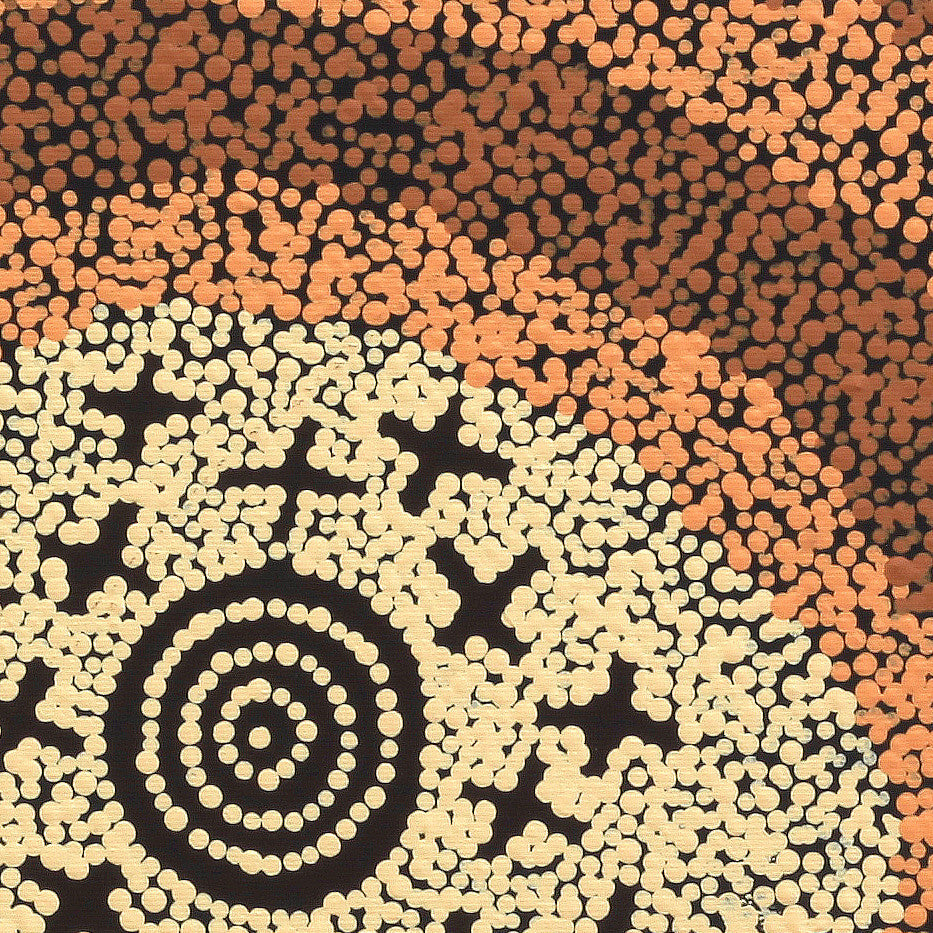 Aboriginal Artwork by Steven Jungarrayi Collins, Ngatijirri Jukurrpa (Budgerigar Dreaming), 30x30cm