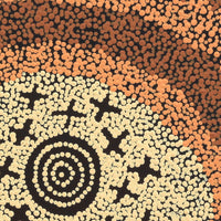 Aboriginal Artwork by Steven Jungarrayi Collins, Ngatijirri Jukurrpa (Budgerigar Dreaming), 30x30cm