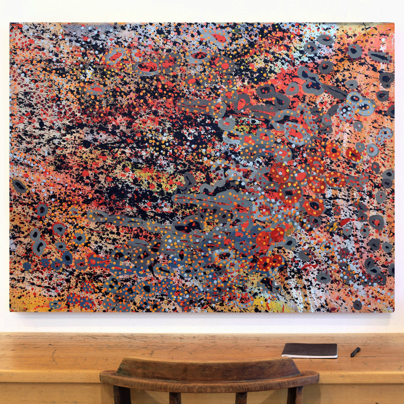 Aboriginal Artwork by Steven Jupurrurla Nelson, Janganpa Jukurrpa (Brush-tail Possum Dreaming) - Mawurrji, 122x91cm