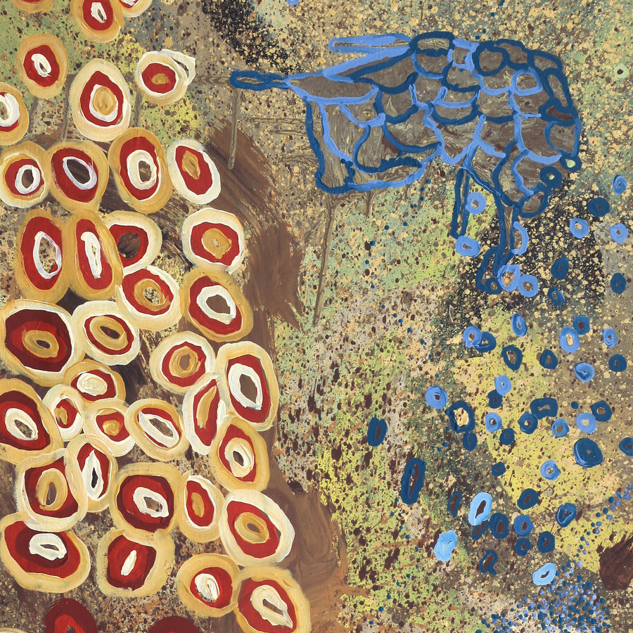 Aboriginal Artwork by Steven Jupurrurla Nelson, Janganpa Jukurrpa (Brush-tail Possum Dreaming) - Mawurrji, 182x76cm