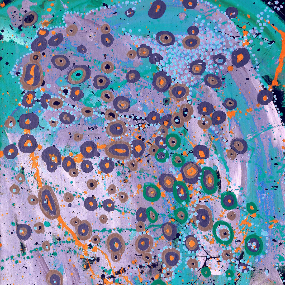 Aboriginal Artwork by Steven Jupurrurla Nelson, Janganpa Jukurrpa (Brush-tail Possum Dreaming) - Mawurrji, 122x61cm