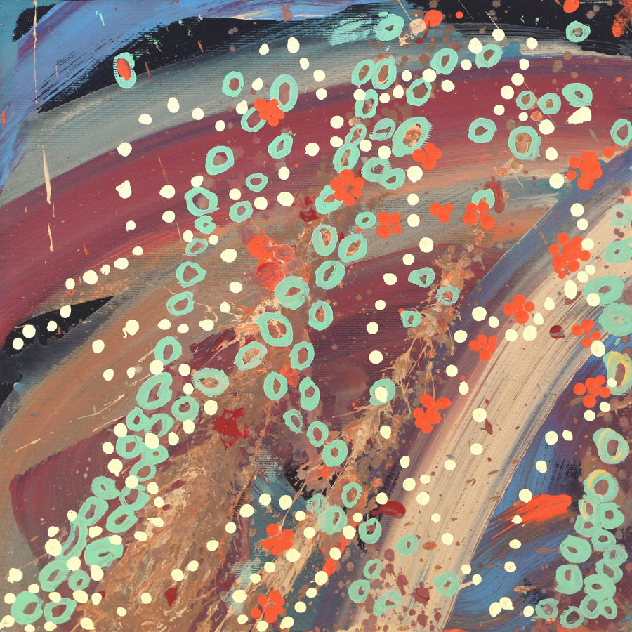 Aboriginal Artwork by Steven Jupurrurla Nelson, Janganpa Jukurrpa (Brush-tail Possum Dreaming) - Mawurrji, 30x30cm