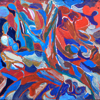 Aboriginal Artwork by Steven Jupurrurla Nelson, Janganpa Jukurrpa (Brush-tail Possum Dreaming) - Mawurrji, 46x46cm