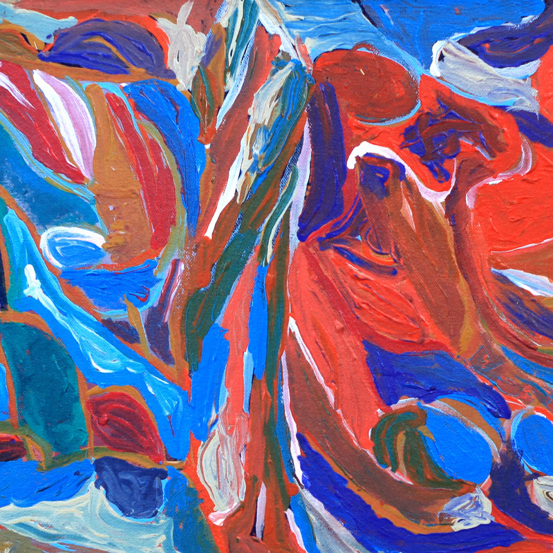 Aboriginal Artwork by Steven Jupurrurla Nelson, Janganpa Jukurrpa (Brush-tail Possum Dreaming) - Mawurrji, 46x46cm