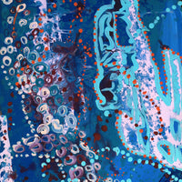 Aboriginal Artwork by Steven Jupurrurla Nelson, Janganpa Jukurrpa (Brush-tail Possum Dreaming) - Mawurrji, 76x30cm