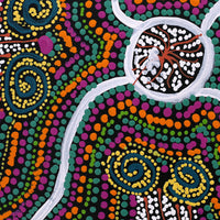 Aboriginal Artwork by Stewart Jupurrurla Kelly, Ngapa Jukurrpa (Water Dreaming) - Wapurtali, 30x30cm