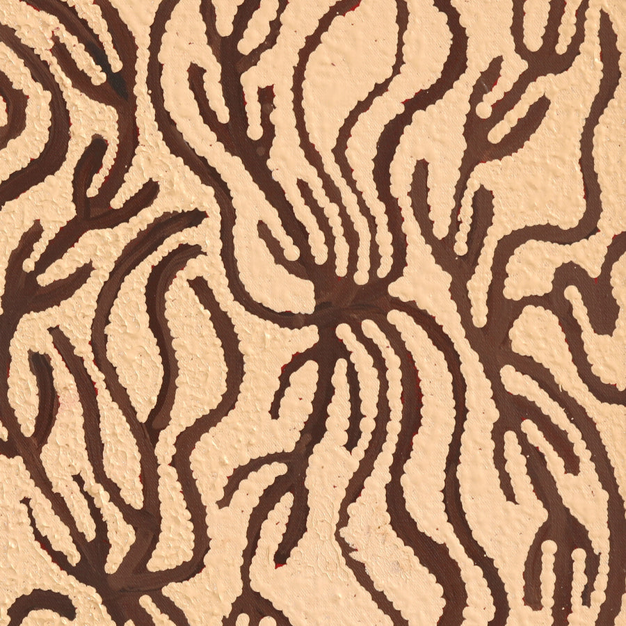 Aboriginal Artwork by Susie Nangala Watson, Mina Mina Dreaming, 46x46cm