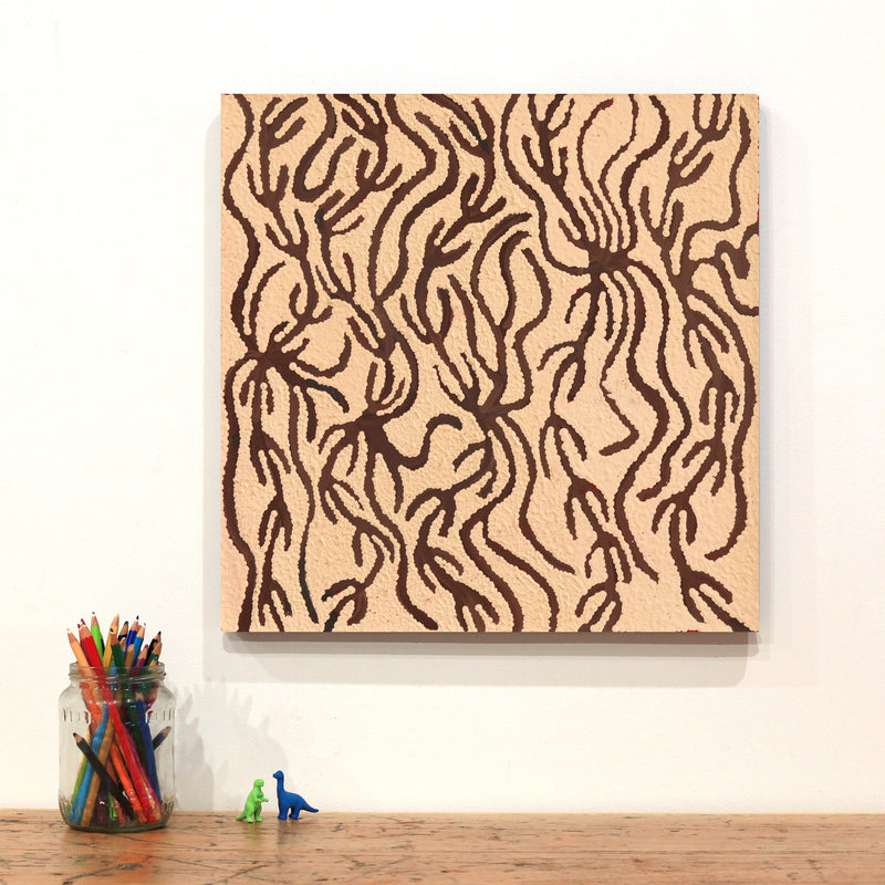 Aboriginal Artwork by Susie Nangala Watson, Mina Mina Dreaming, 46x46cm