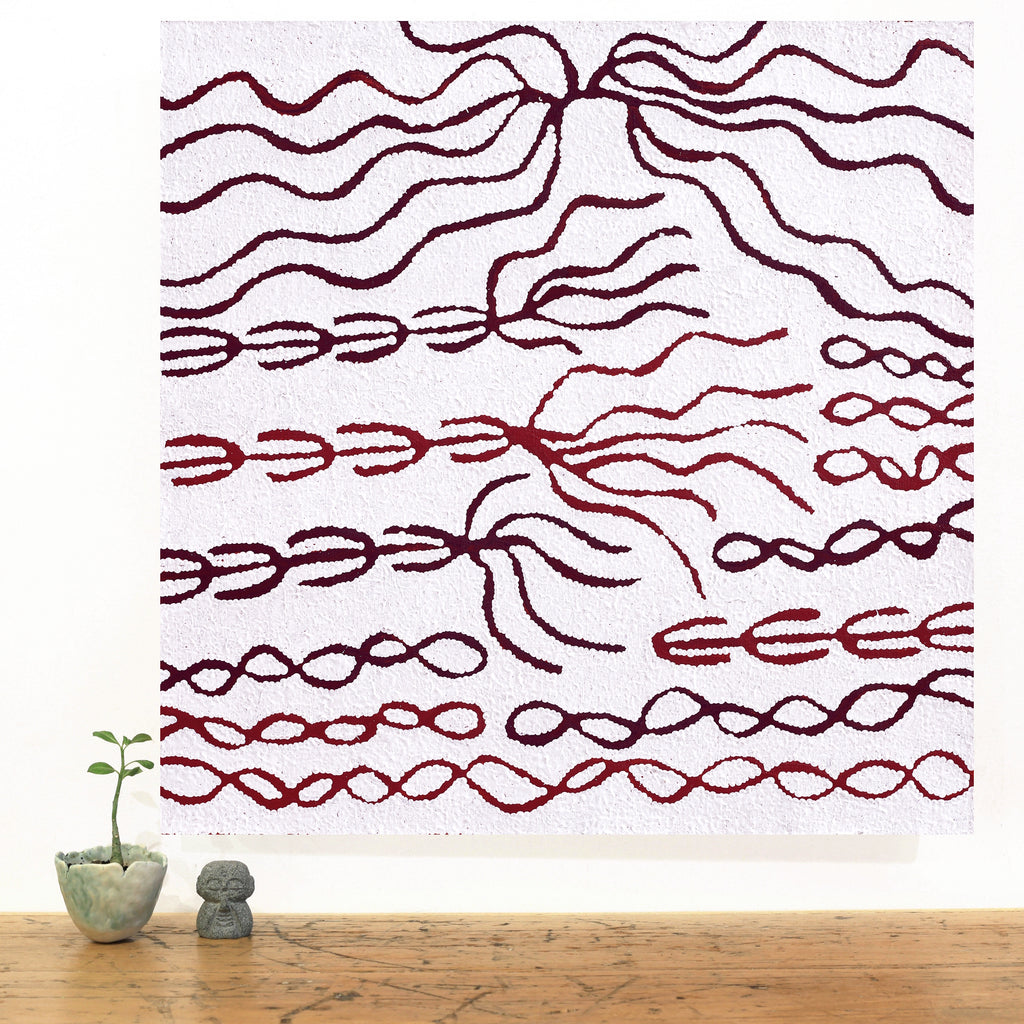 Aboriginal Artwork by Susie Nangala Watson, Mina Mina Dreaming, 61x61cm