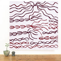 Aboriginal Artwork by Susie Nangala Watson, Mina Mina Dreaming, 61x61cm