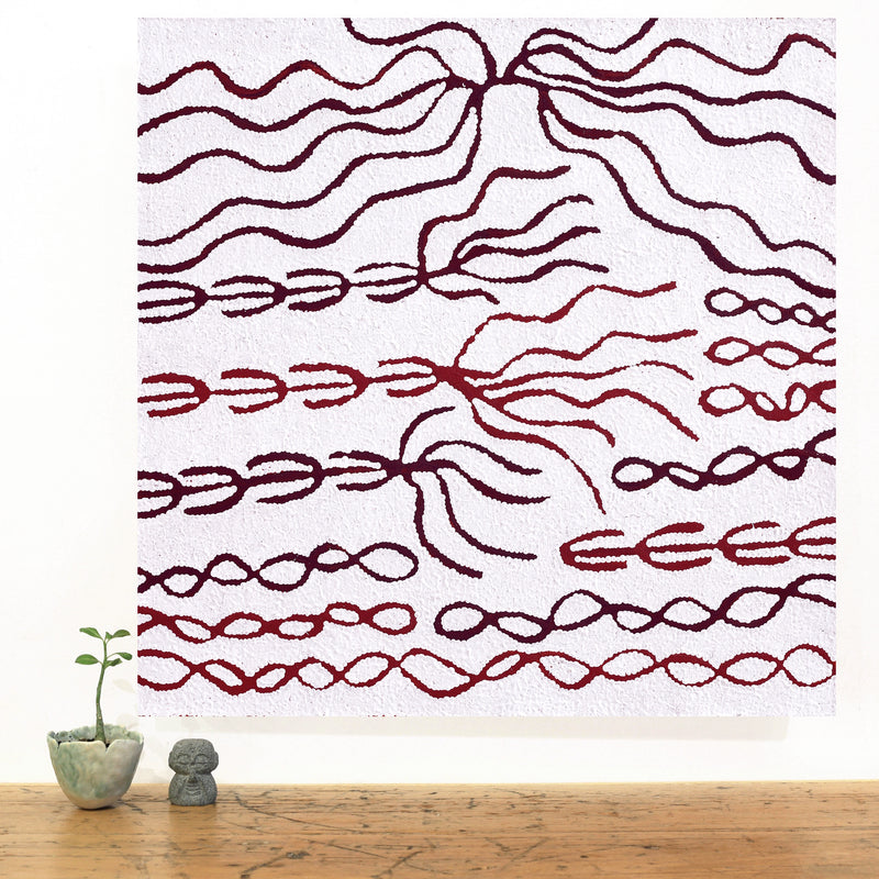 Aboriginal Artwork by Susie Nangala Watson, Mina Mina Dreaming, 61x61cm