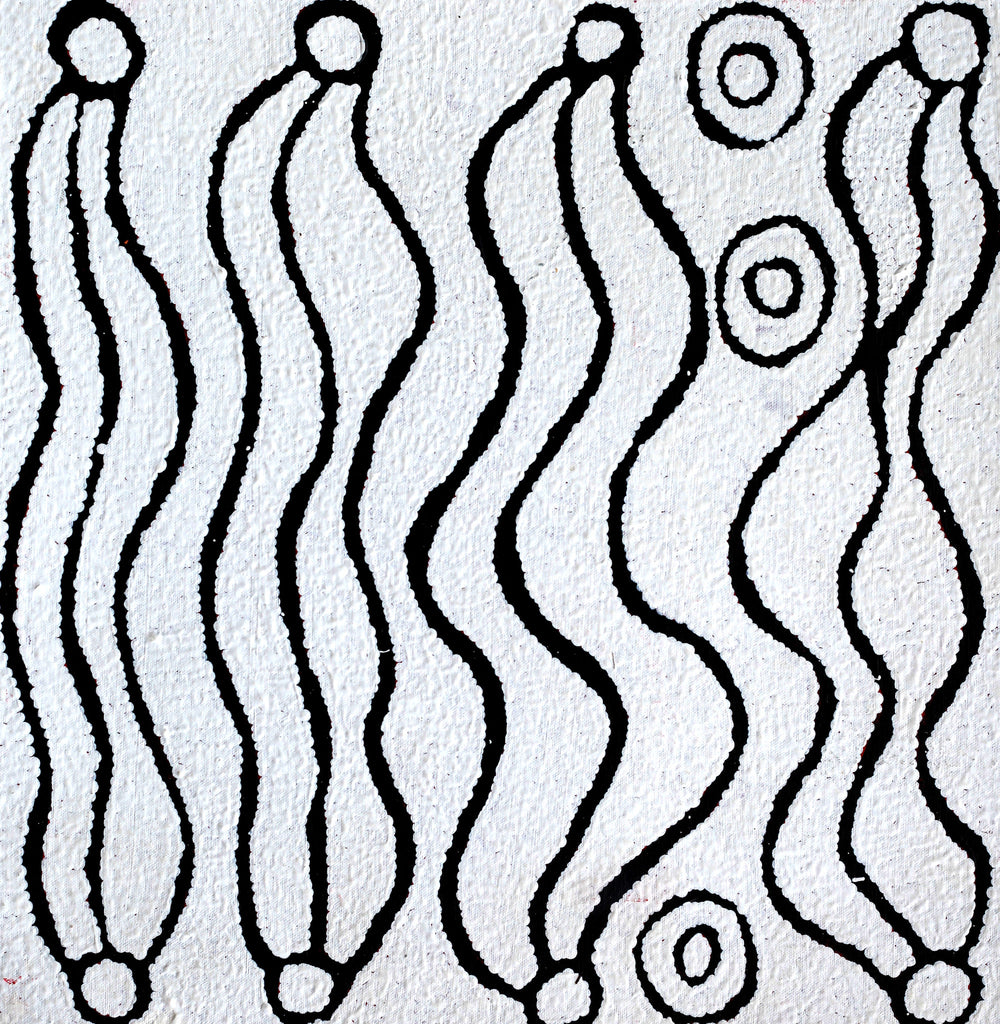 Aboriginal Artwork by Susie Nangala Watson, Mina Mina Dreaming, 46x46cm - ART ARK®