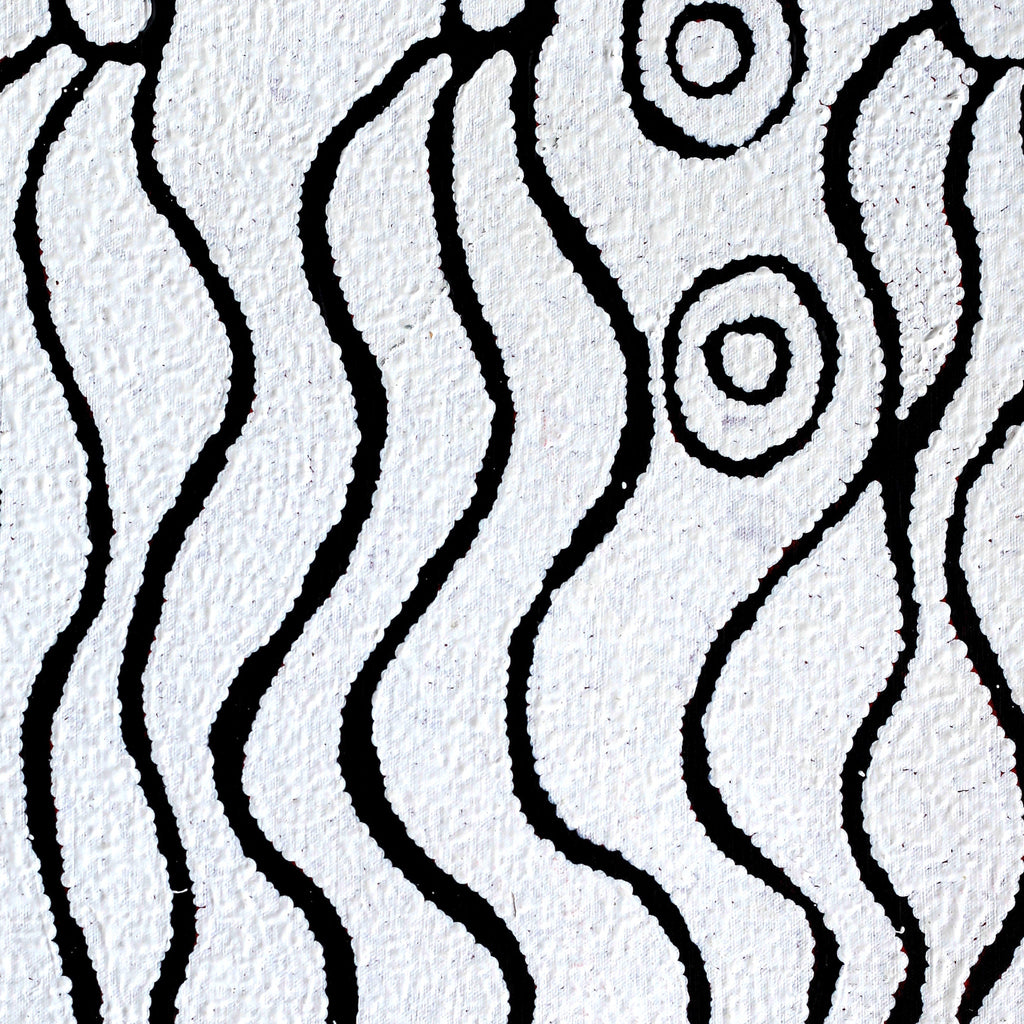 Aboriginal Artwork by Susie Nangala Watson, Mina Mina Dreaming, 46x46cm