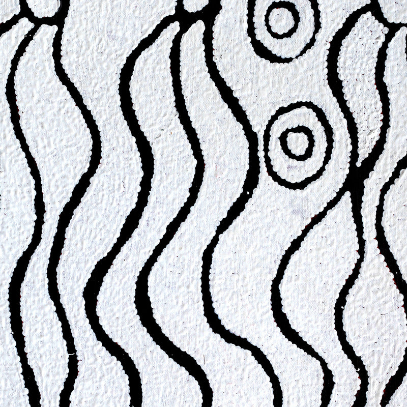 Aboriginal Artwork by Susie Nangala Watson, Mina Mina Dreaming, 46x46cm