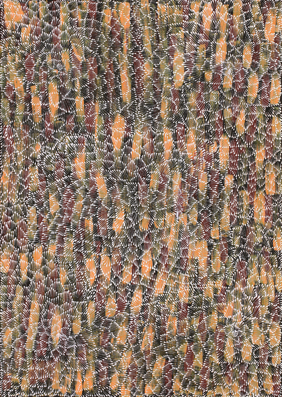 Aboriginal Artwork by Sylvaria Napurrurla Walker, Jitilypuru Jukurrpa, 107x76cm