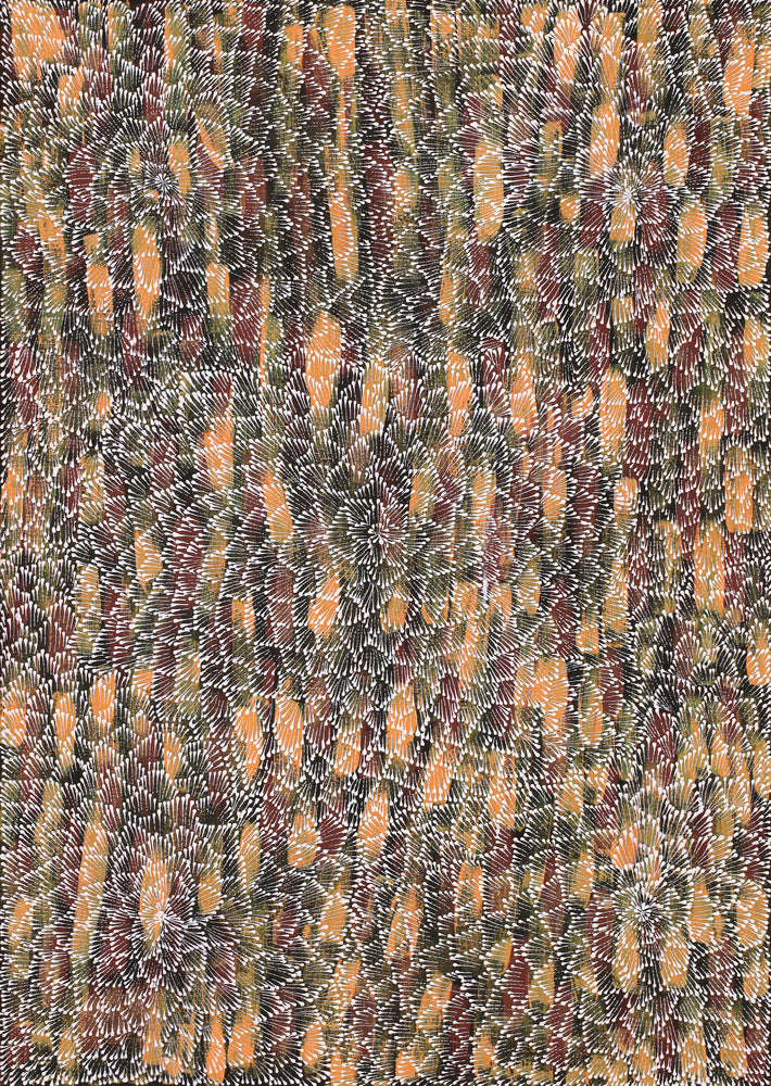 Aboriginal Artwork by Sylvaria Napurrurla Walker, Jitilypuru Jukurrpa, 107x76cm