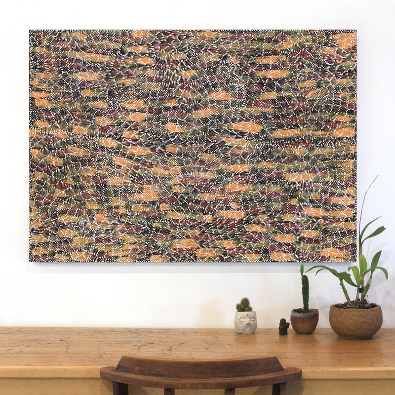 Aboriginal Artwork by Sylvaria Napurrurla Walker, Jitilypuru Jukurrpa, 107x76cm